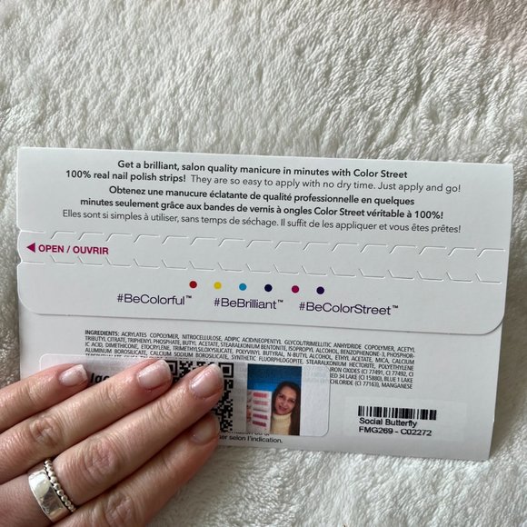 Color Street Coral Bay social butterfly rose gold sparkle nail polish strips nwt - Picture 6 of 7